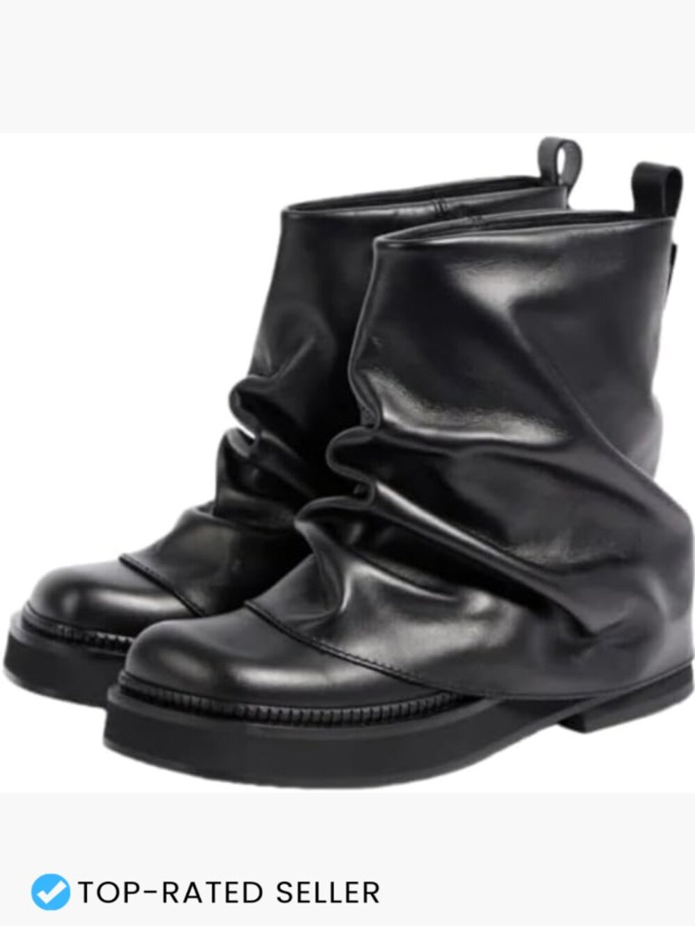 Slouchy Ankle Boots Chunky Low Heel Pull On Platform Round Toe Fall Trendy